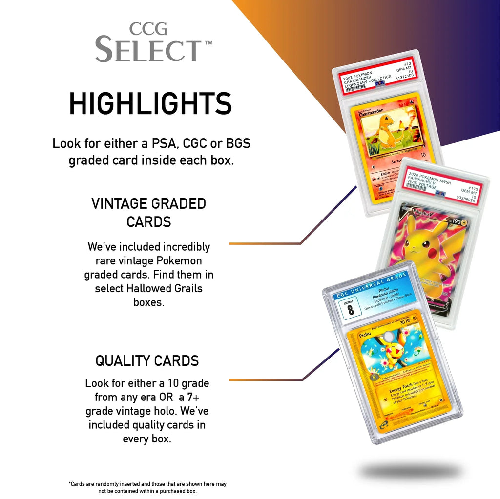Select | Hallowed Grails | 1x Guaranteed Graded Card | 7+ Vintage Holo or 10 Grade | , ,