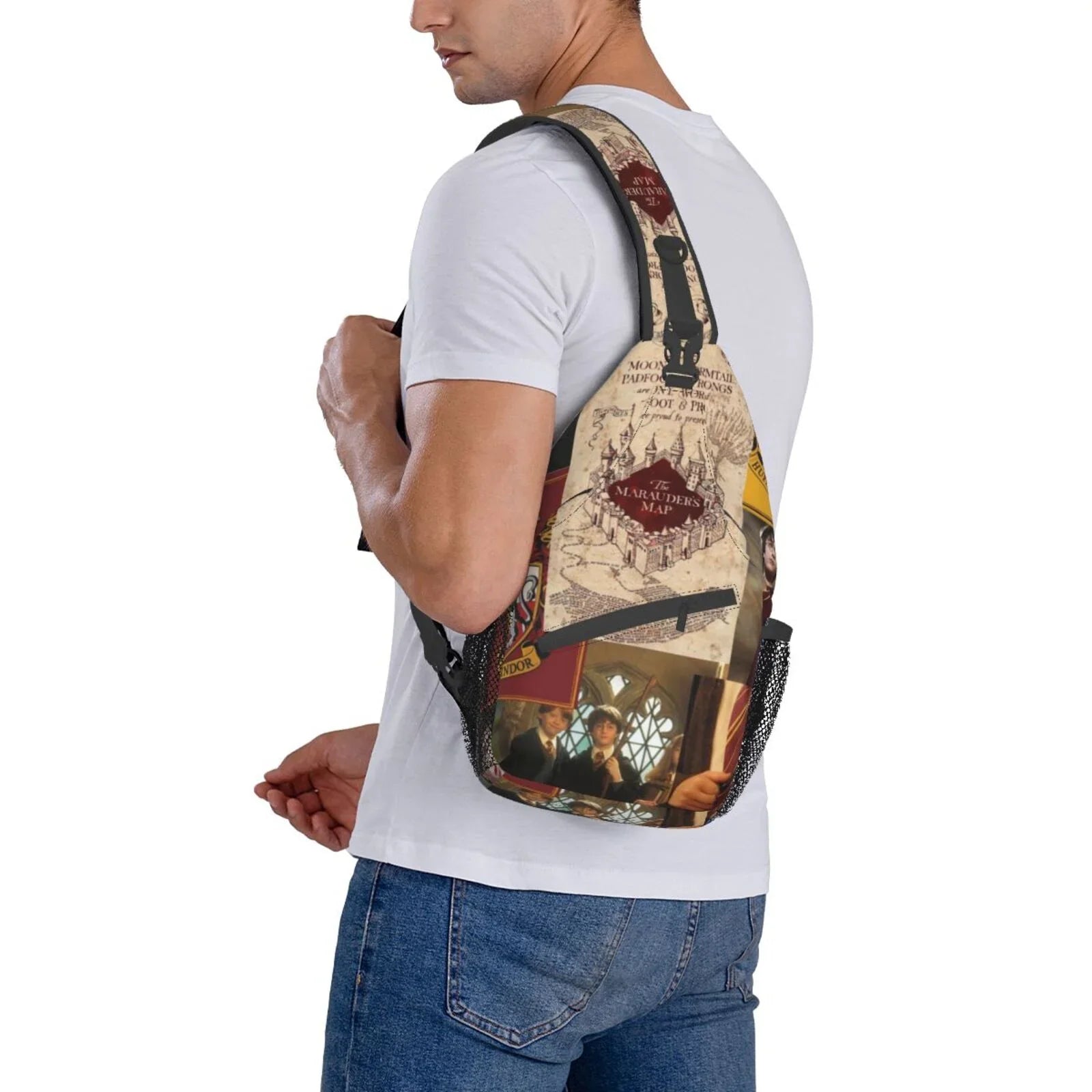 Logo Harry Potter Sling Bag Crossbody Backpack Chest Bags Diagonally Travel Daypack For Women Men Adults Teen