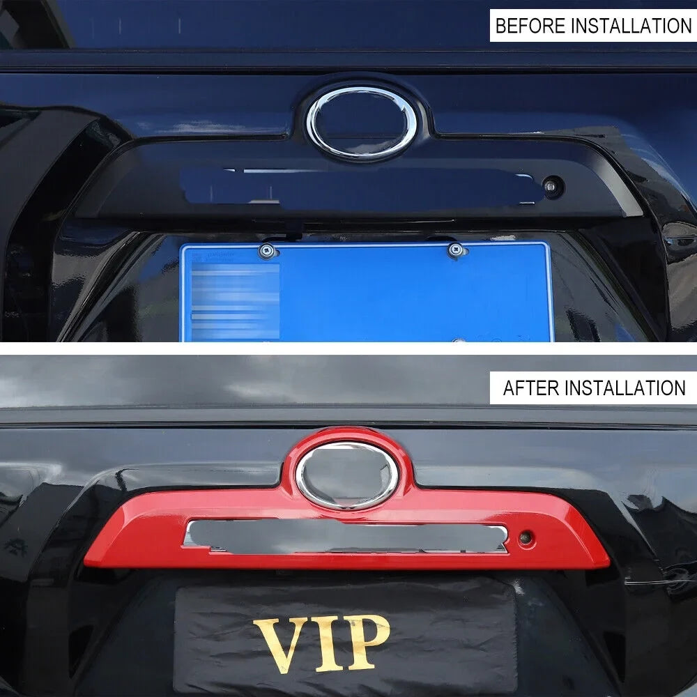 Teledu Red Rear Trunk Tailgate Handle Frame Decor Cover Trim Bezels 4Runner