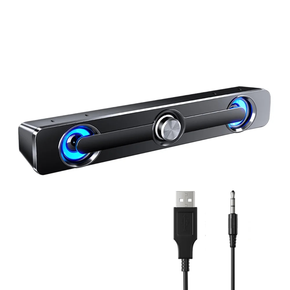 GoolRC V-111 Computer Speaker  Wired Powerful Bar Stereo Subwoofer Bass Speaker Surround Sound Box for  Laptop Phone Tablet MP3 MP4