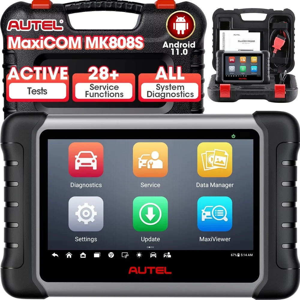 Autel MaxiCOM MK808S OBD2 Scanner Car Diagnostic Code Reader 28+ Service, Active Test, All System Diagnosis,  Autoauth Updated of MaxiCheck MX808 MK808