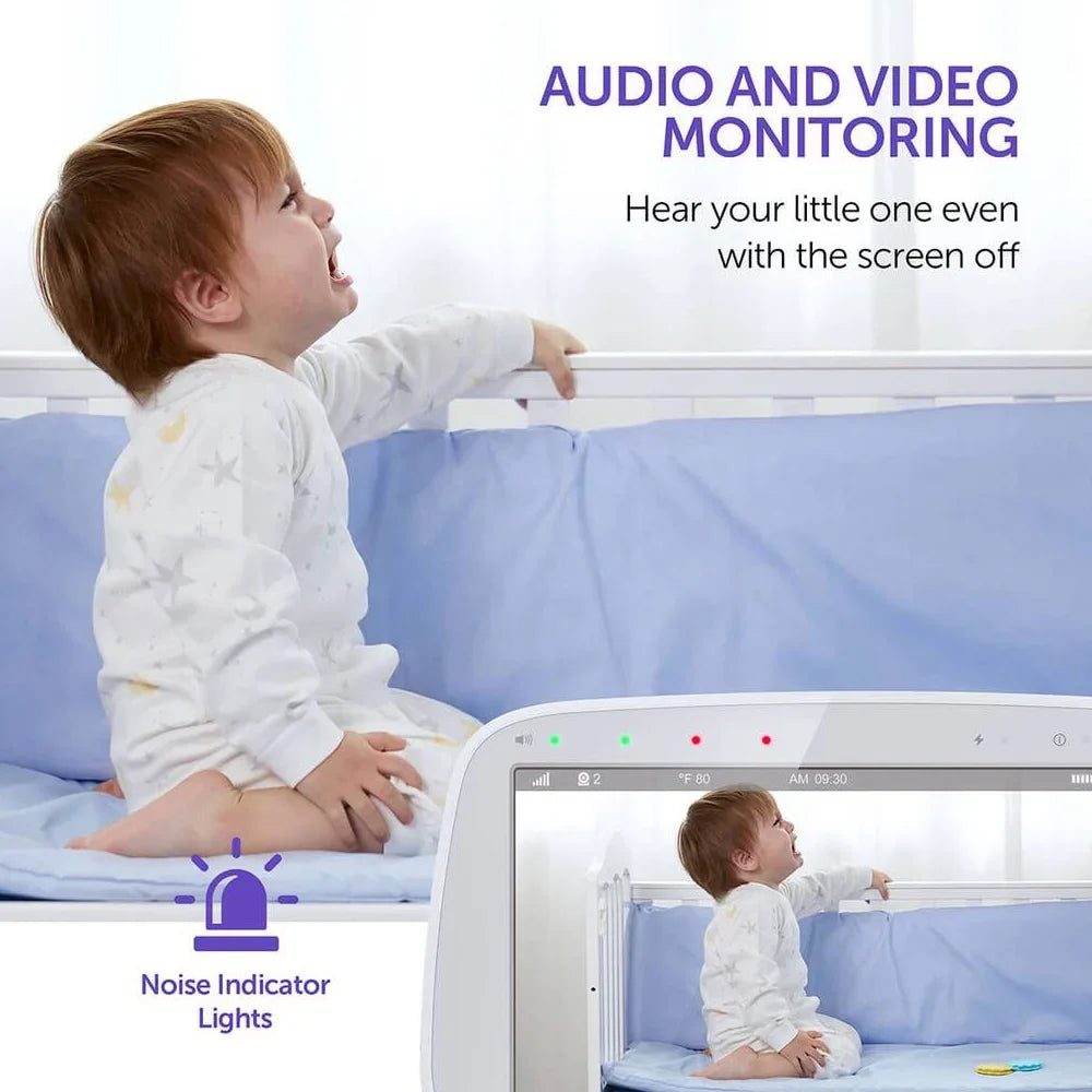 Video Baby Monitor with 5" 720P Handheld Screen and 2-Way Audio, White