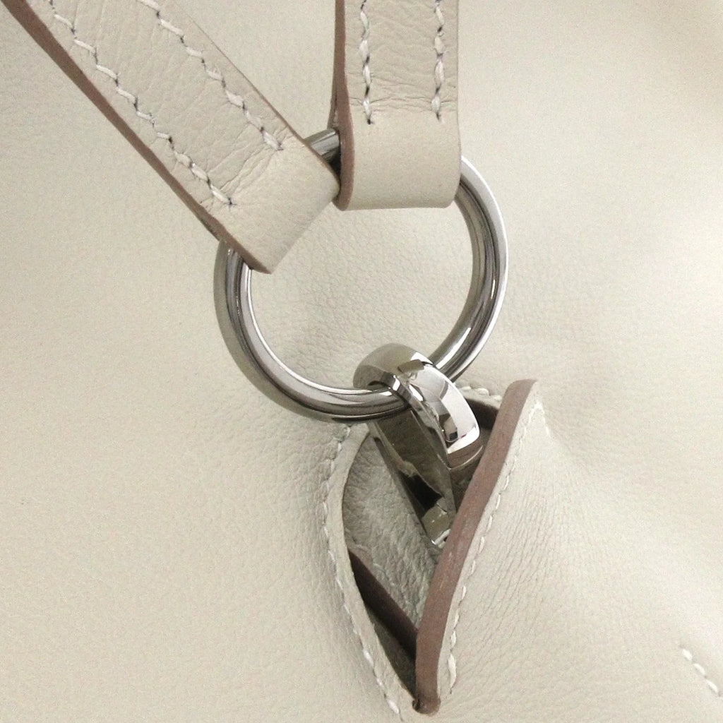 Pre-Owned Authenticated Hermès Cheri Bridado Backpack Calf Leather Gray Unisex (Good)