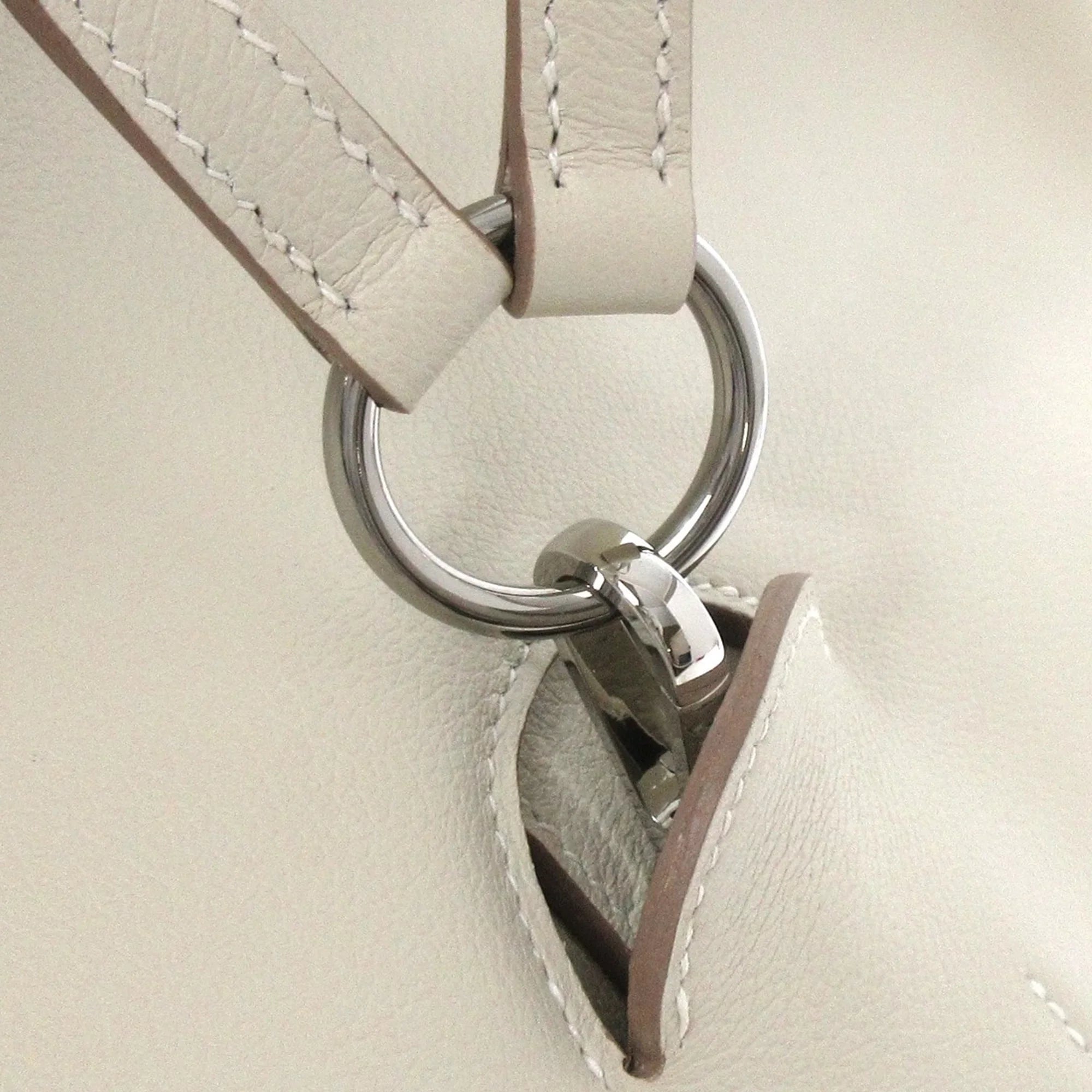Pre-Owned Authenticated Hermès Cheri Bridado Backpack Calf Leather Gray Unisex (Good)