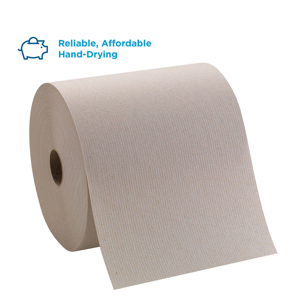 Pacific Blue Basic™ Recycled Hardwound Paper Towel Rolls, 26301, Brown, 6 Count (800 Feet/Roll)