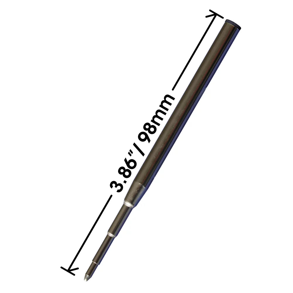 Jaymo Replacement for Montblanc 128211/128214 - Measures 3.875 in / 98 mm Long - Ballpoint Pen Refill - 6 Black + 6 Blue