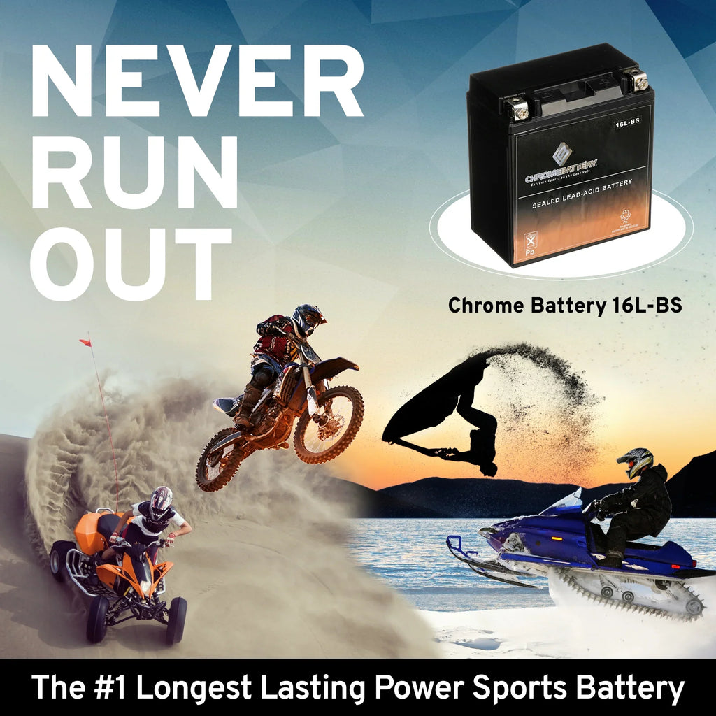Chrome Battery YTX16L- (16L- 12 Volt,14 Ah, 230 ) Jet Ski Battery for Yamaha Wave Runner 2005