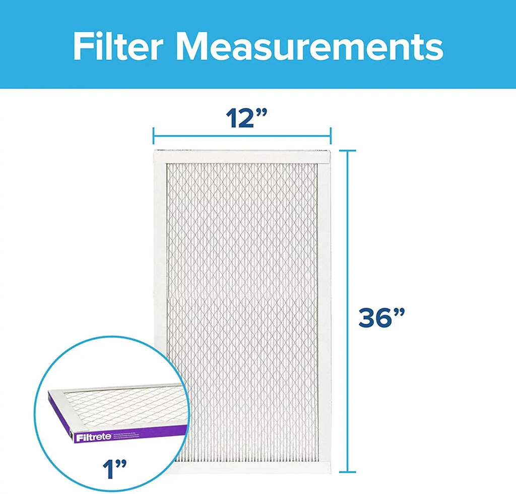 Filtrete 12x36x1,  Furnace Air Filter,  1500, Healthy Living Ultra Allergen, 6-Pack (exact dimensions 11.69 x 35.69 x 0.78)