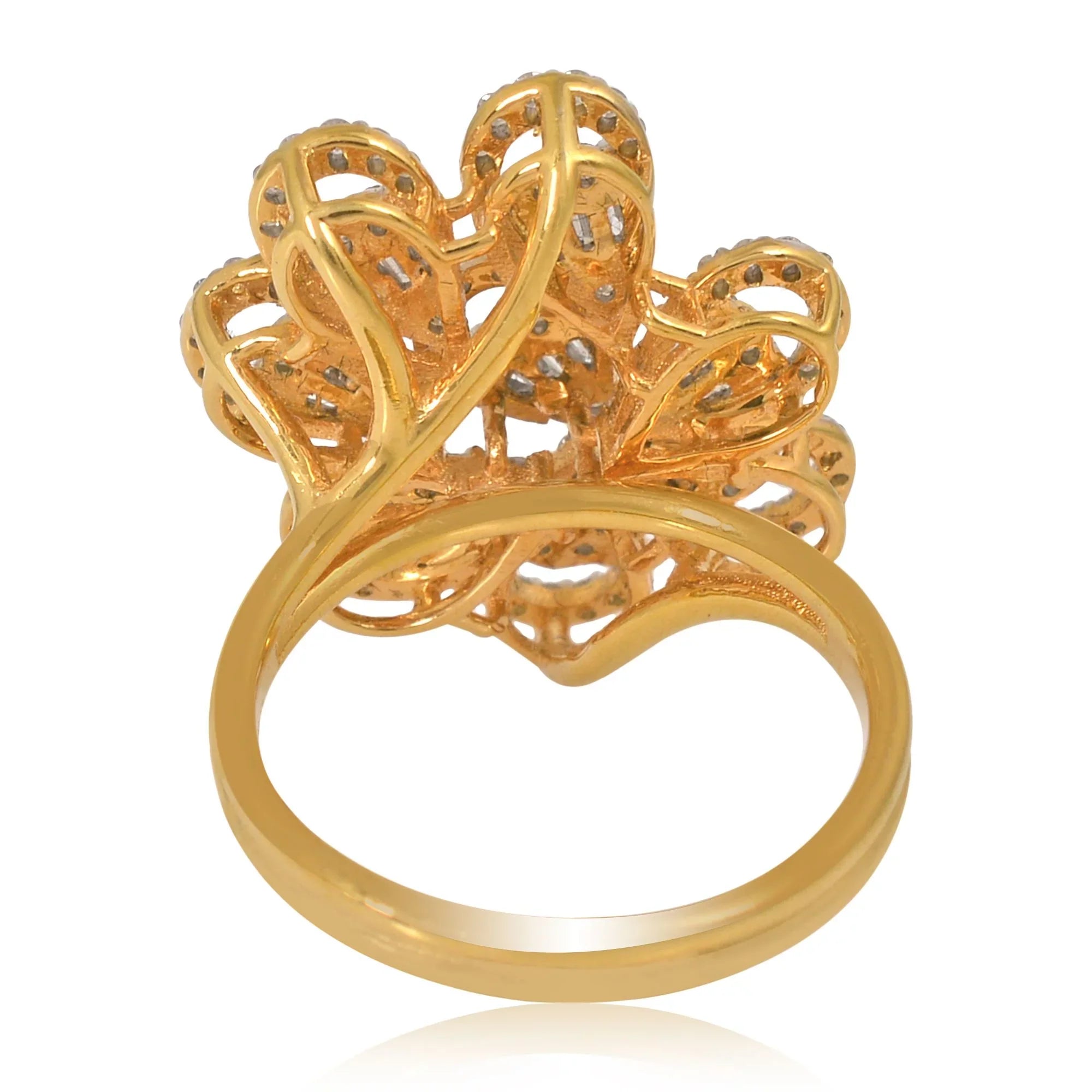 Natural 1.05 Ct. Baguette Diamond Solid 18 Kt Yellow Gold Jewelry Designer Ring