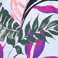 Women's White Tropical Print Stretch Ruffled Sweetheart Neck Aloha Palms Tankini Swimsuit Top 12