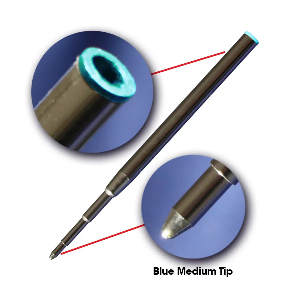 Jaymo Replacement for Montblanc 128211/128214 - Measures 3.875 in / 98 mm Long - Ballpoint Pen Refill - 6 Black + 6 Blue