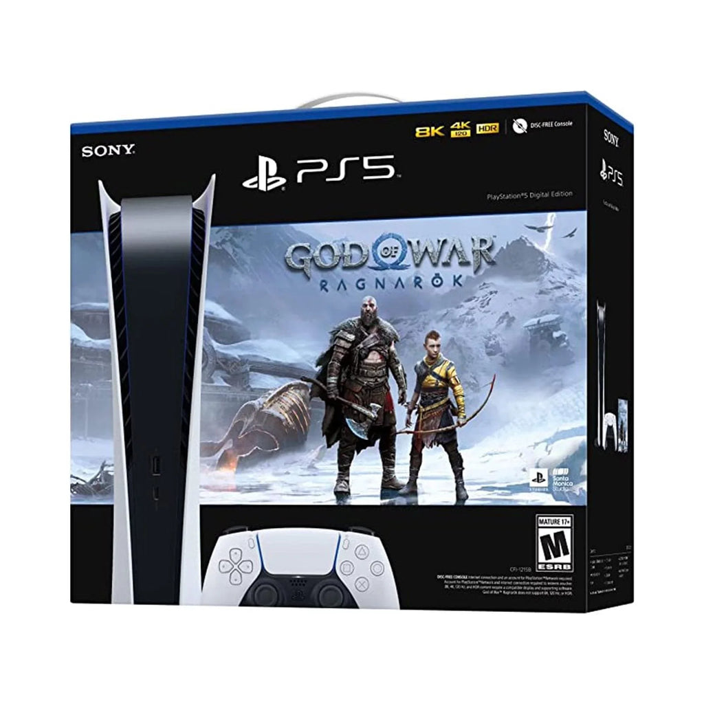 Sony PlayStation_PS5 Video Game Console (Digital Edition) with God of War () Ragnarök Bundle -PlayStation - 5