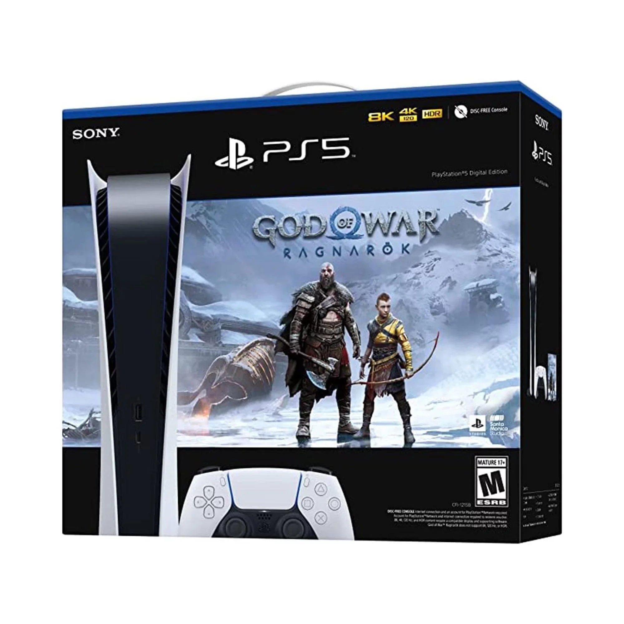 Sony PlayStation_PS5 Video Game Console (Digital Edition) with God of War () Ragnarök Bundle -PlayStation - 5