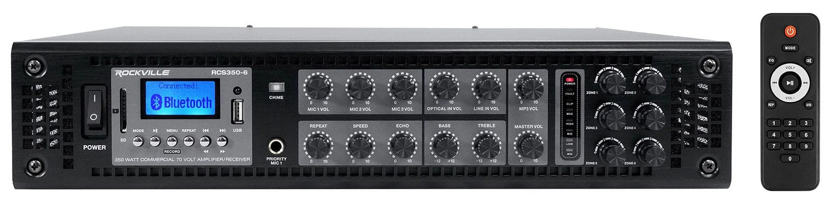 6-Zone Amplifier+4  Pendant+8 Slim White Wall Speakers 4 Restaurant/Bar/Cafe