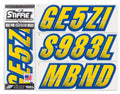 Techtron Yellow/Navy 3" Alpha-Numeric Identification Custom Kit Registration Numbers & Letters Marine Stickers Decals for Boats & Personal Watercraft
