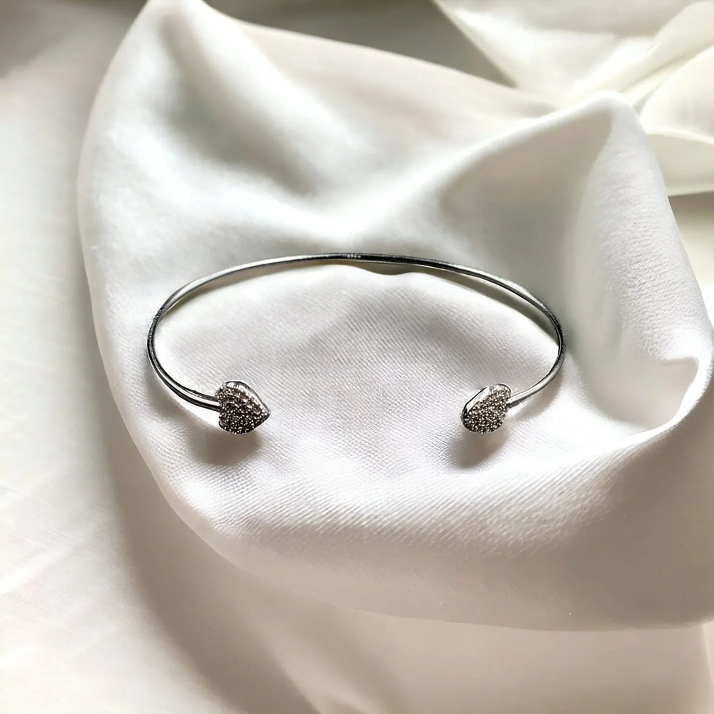 Open ended bangle Silver wrist jewelry Handmade Kada Cuff Style Adjustable Bracelet Best Gift idea for Girls