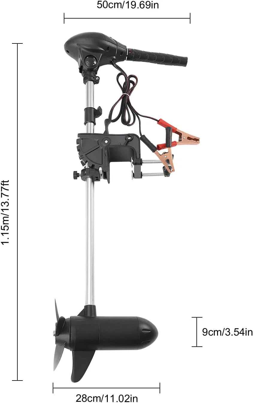 Miumaeov 12V Electric Trolling Motor Outboard Engine Fishing Boat Motor With  Display