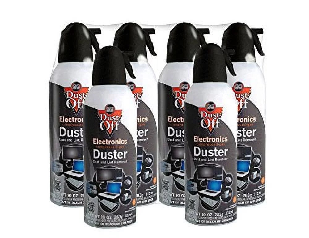 Dust-Off Disposable Compressed Gas Duster, 10 oz Cans, 6 Pack