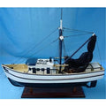 Old Modern Handicrafts  Shrimp Boat Model Boat - Natural Wood 25in. x 19in. x 5in.