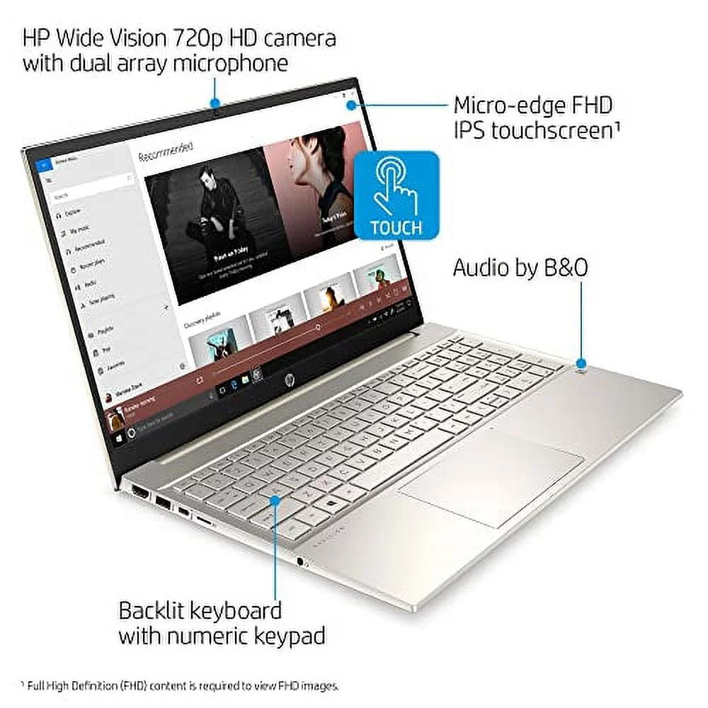 2022  Pavilion 15.6"  Touchscreen Laptop 11th Gen 4-Core Intel i5-1135G7 32GB DDR4 2TB NVMe  Iris Xe Graphics  Webcam WiFi-6 Bluetooth Backlit Keyboard Windows 11 Home w/ 32GB