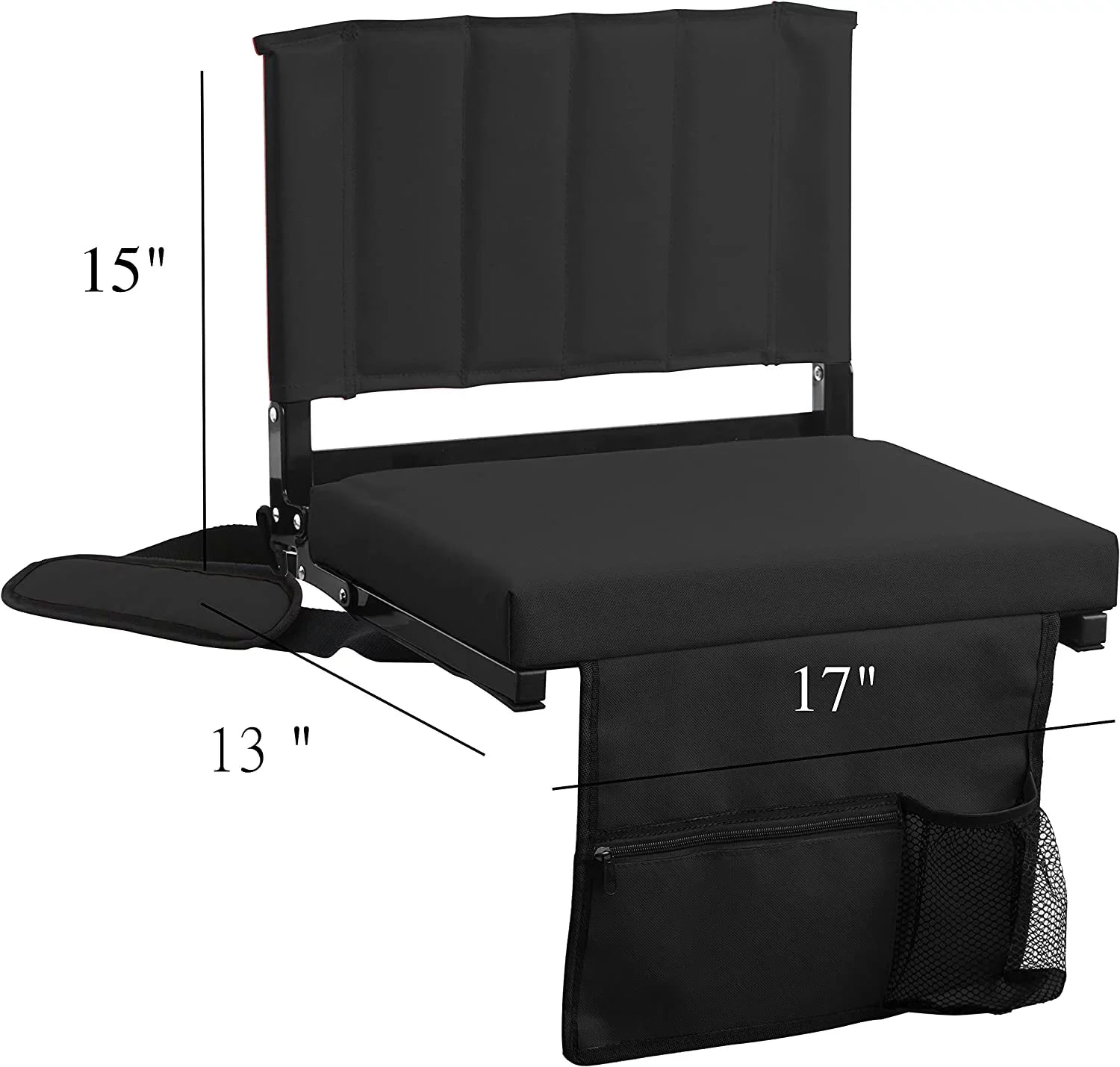 CozyBox 2-Pack of Stadium Seat for Bleachers with Padded Cushion Foldable Stadium Chairs with Strap and Cup Holder