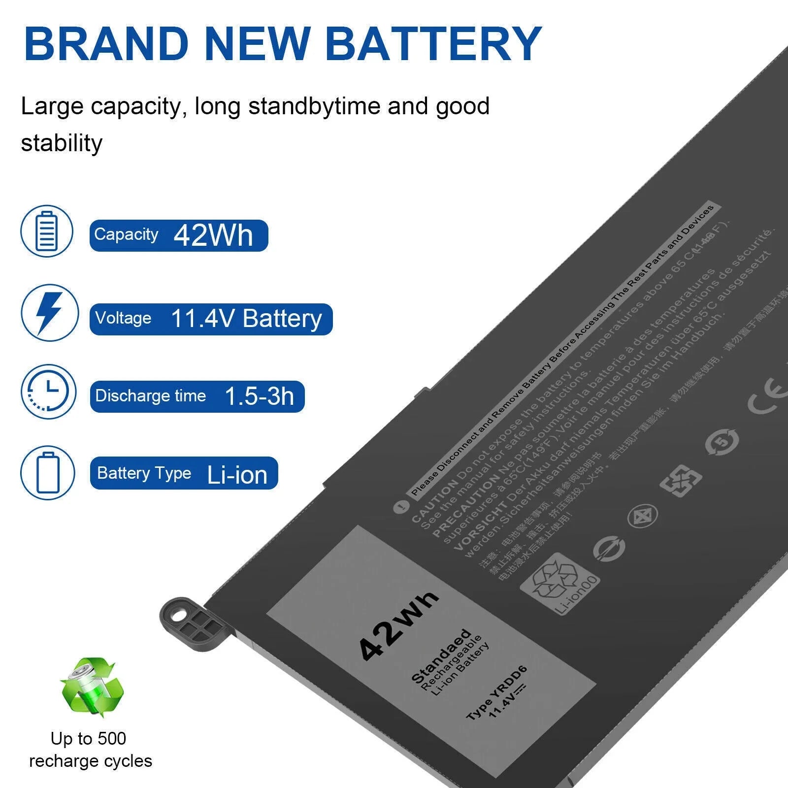 YRDD6 Battery for Dell Inspiron 15 3582,Inspiron 15 3493,Inspiron 15 3583,Inspiron 15 3593,Inspiron 15 3793