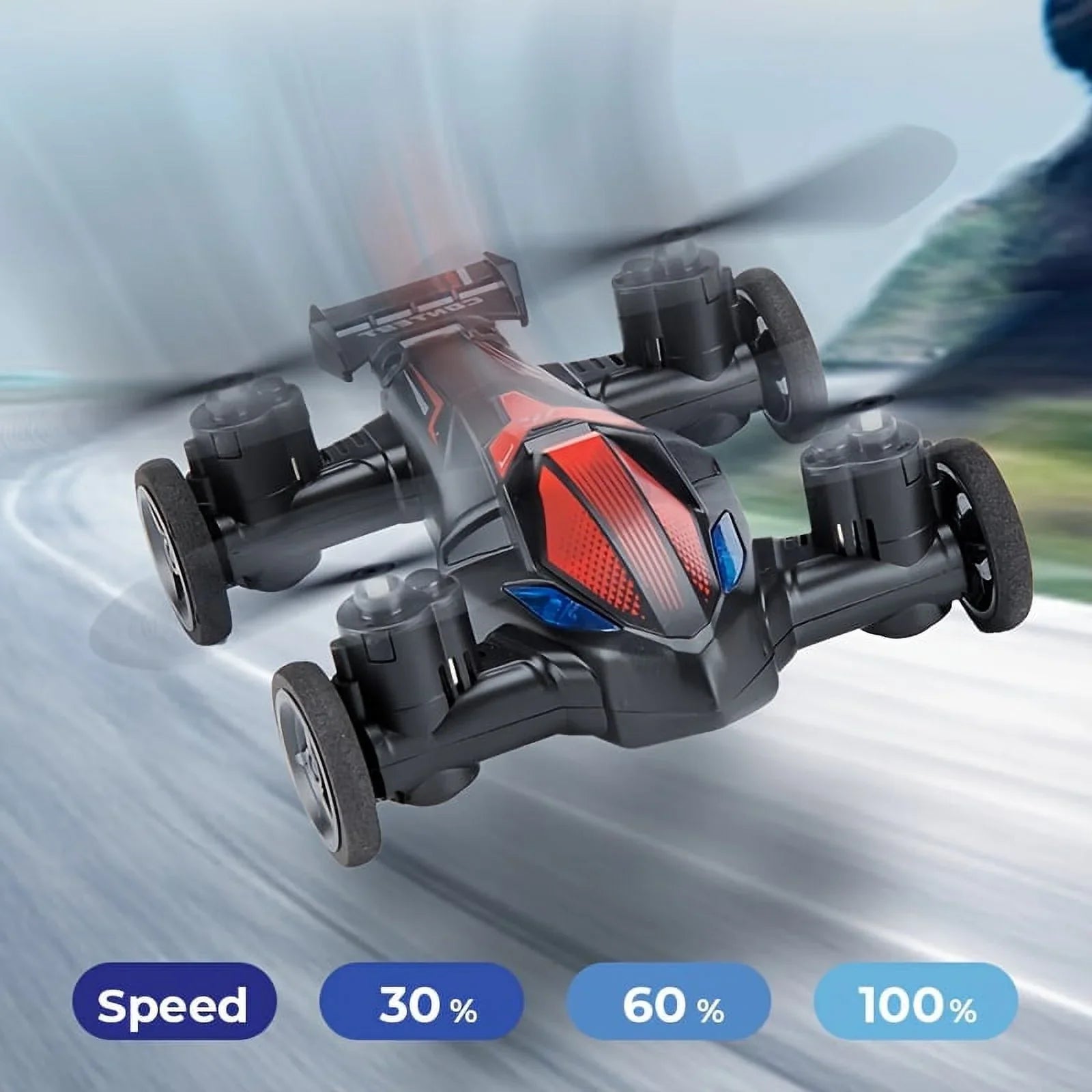 Drone For Land And Air Dual-use  Toy Car Four-axis Unmanned Drone High-speed And Low-speed Switch Intelligent Height Setting, Stable Flight, Gift Toys