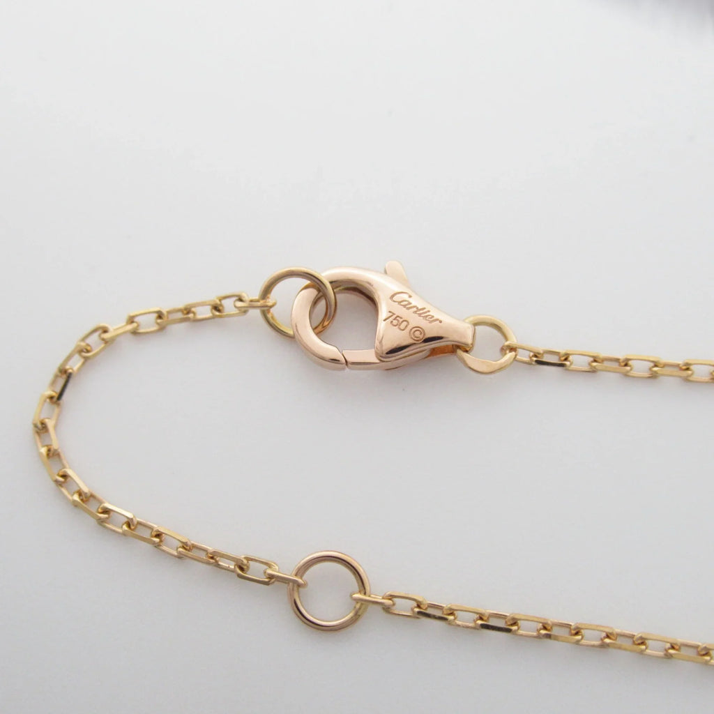 Pre-Owned  Logo double diamond Necklace Necklace Clear  K18PG(Rose Gold) Clear (Good)