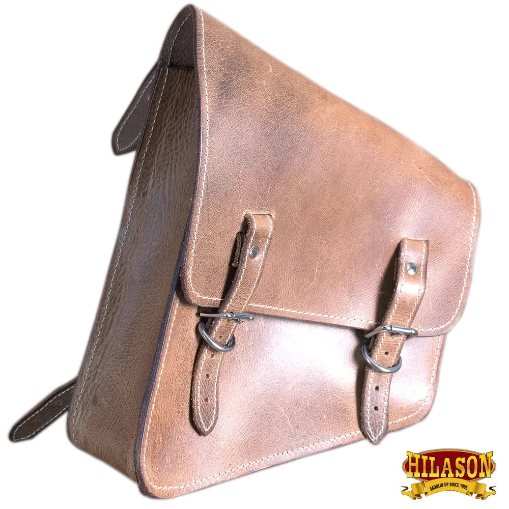 89HS Motorcycle Bike Right Side Saddle Bag Leather Softail Rigid Hilason
