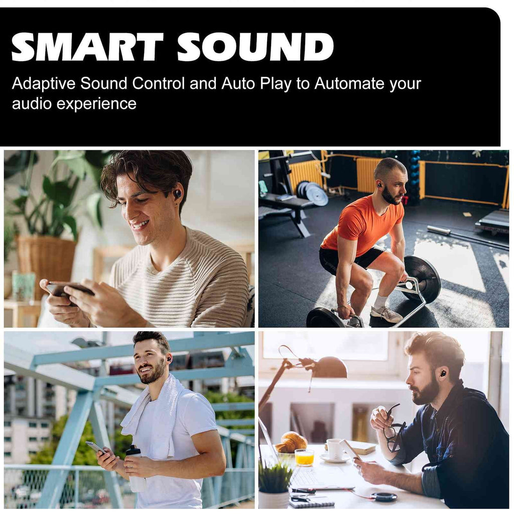 UrbanX True Wireless Bluetooth Earbuds + Charging Case, Black, Dual Connect, IPX5 Water Resistance, Bluetooth 5.2 Connection, Balanced, Bass Boost Compatible with Lenovo Tab P11 Plus