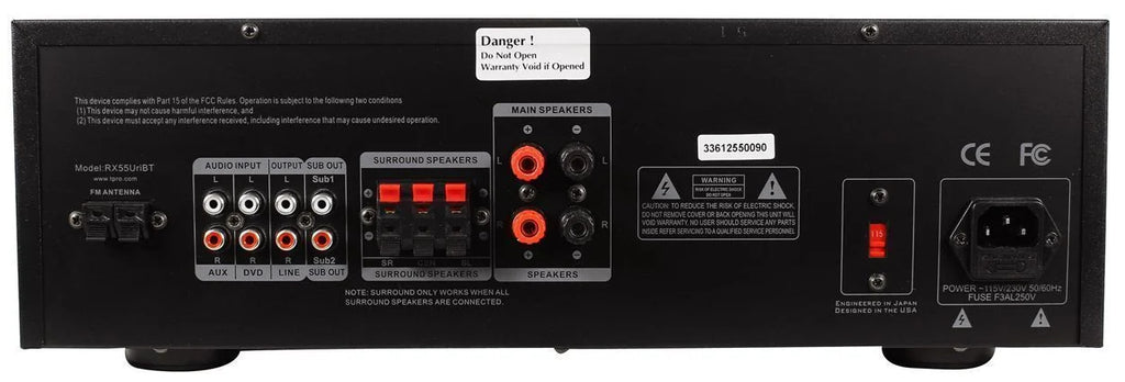 Technical Pro RX55URIBT Home Theater Bluetooth Receiver+4) 6.5" Ceiling Speakers