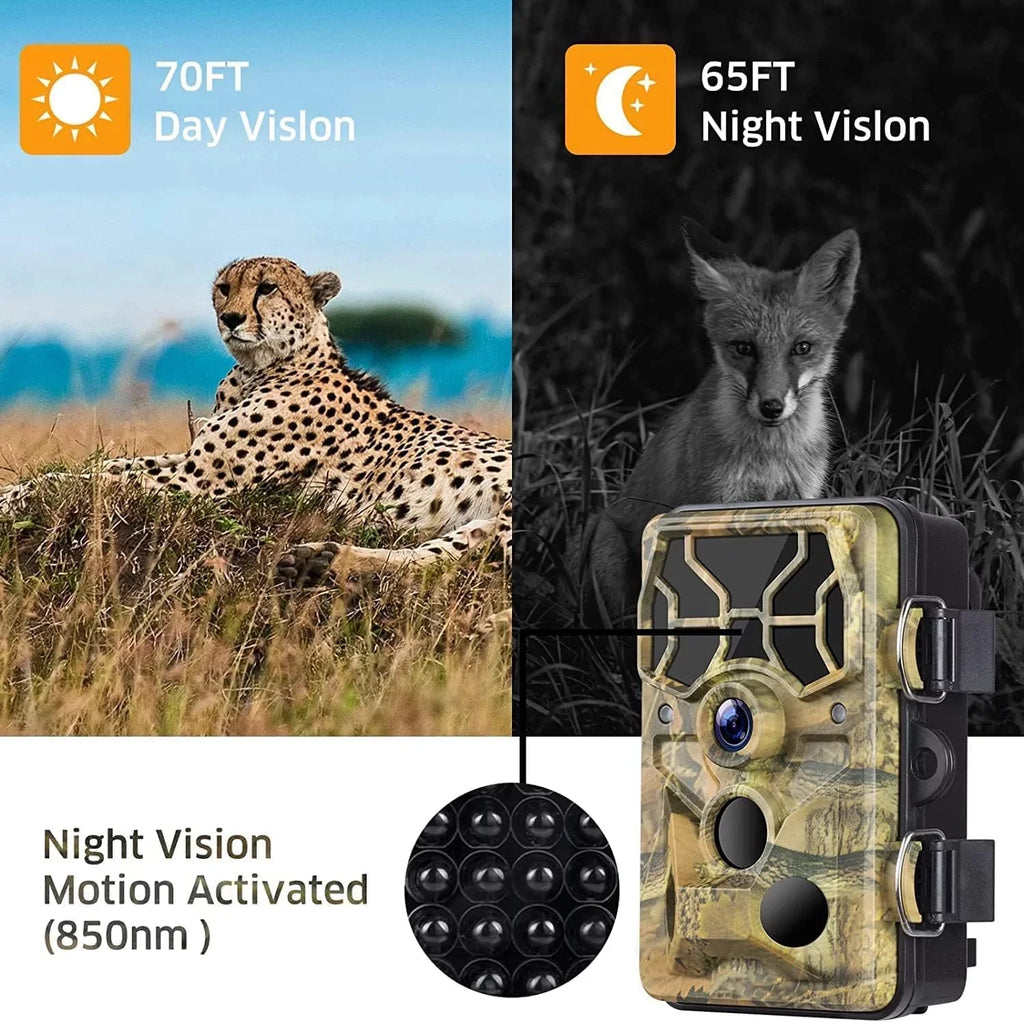 WiFi Trail Camera 30MP 1296P Bluetooth Hunting Game Camera with Infrared Night Vision Motion Activated Trail Camera with IP66 Waterproof for Wildlife Monitoring