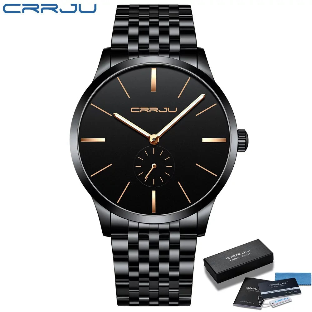 Relogio Masculino  Fashion Casual Mens Watches top Luxury Ultra Thin Waterproof Stainless Steel Mesh Band Quartz Watch