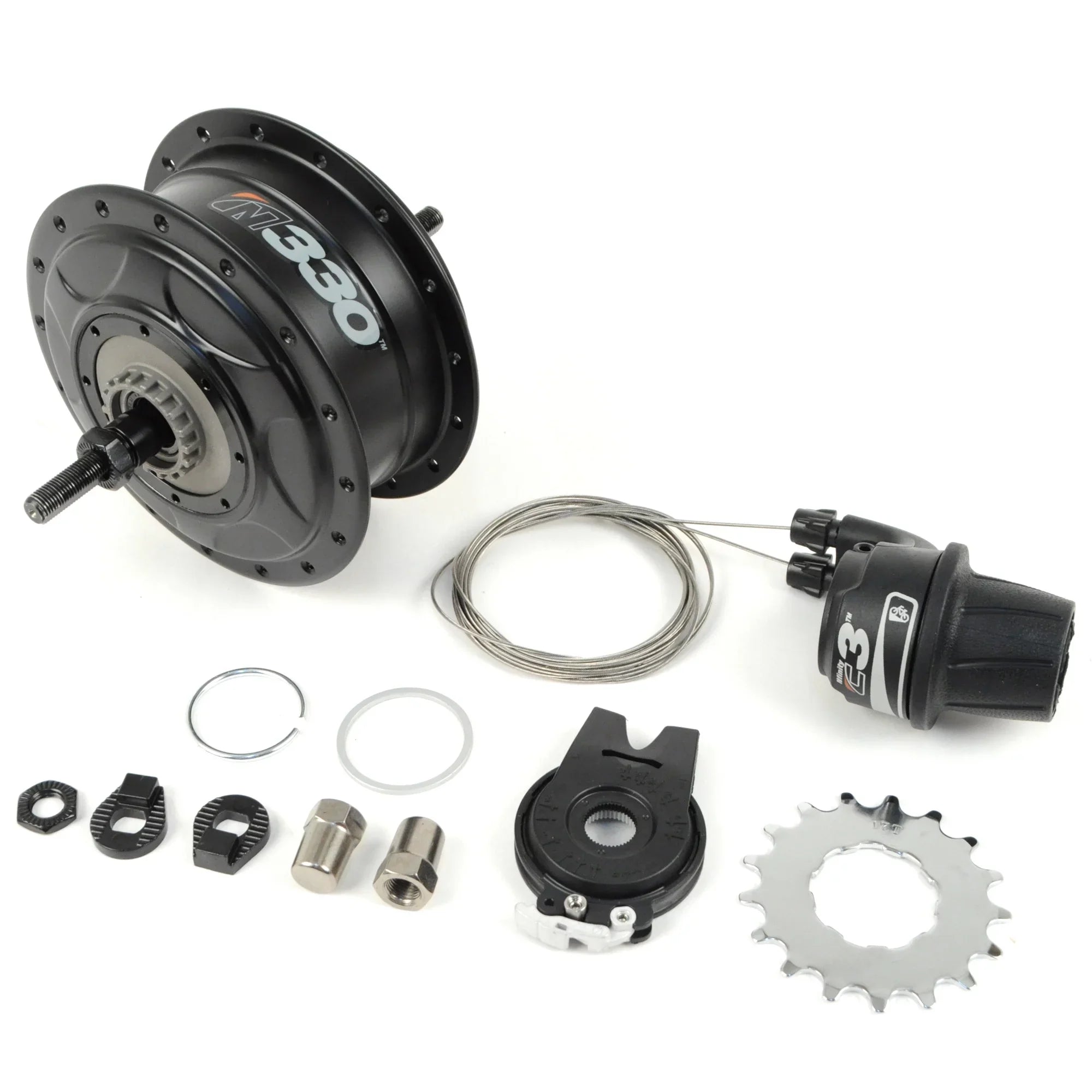 NuVinci N330  Internal Gear Bicycle Rear Hub Black 32h Roller Brake // New C3