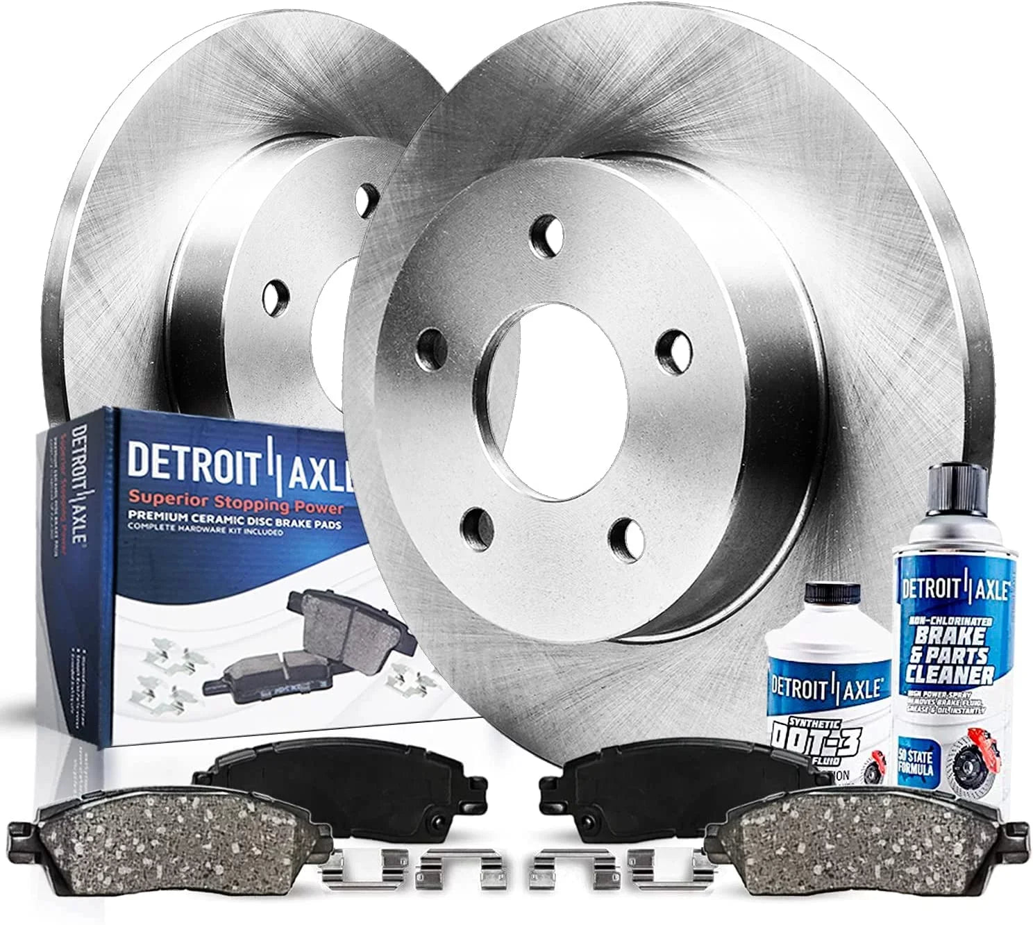 Detroit Axle - Rear Brake Kit for Dodge Grand Caravan Journey Chrysler Town & Country  Routan Ram C/V [w/ Piston Calipers] Disc Brake Rotors Replacement Ceramic Brakes Pads: 12" inch Rotor