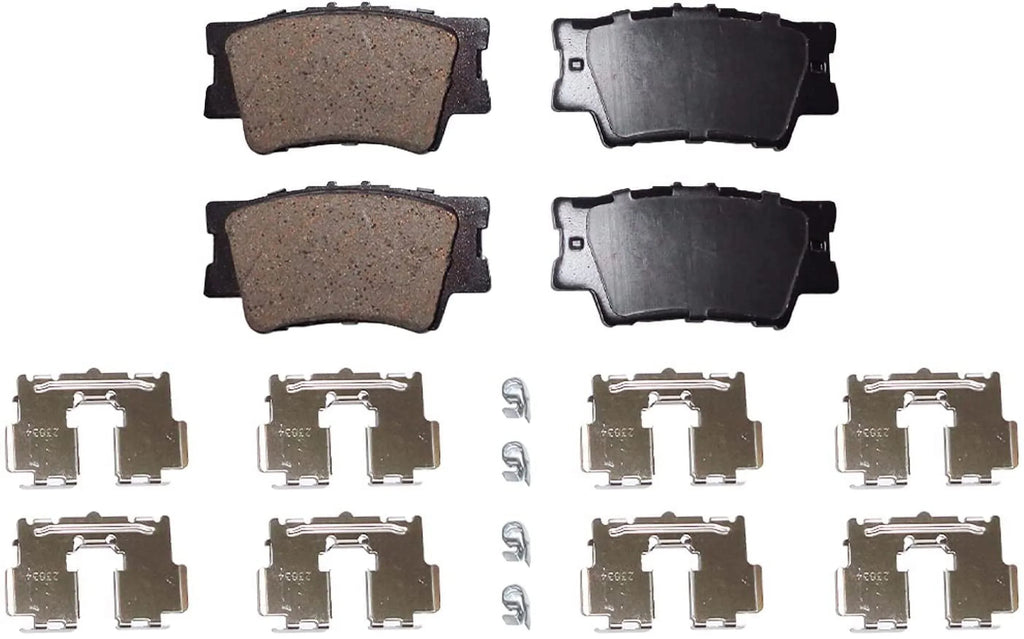 Detroit Axle - Brake Pads for 07-17 Toyota Camry 08-18 Avalon Lexus ES300h, 07-18 ES350, 4 Ceramic Brake Pads Front & Rear 2008 2009 2010 2011 2012 2013 2014 2015 2016 2017 Replacement