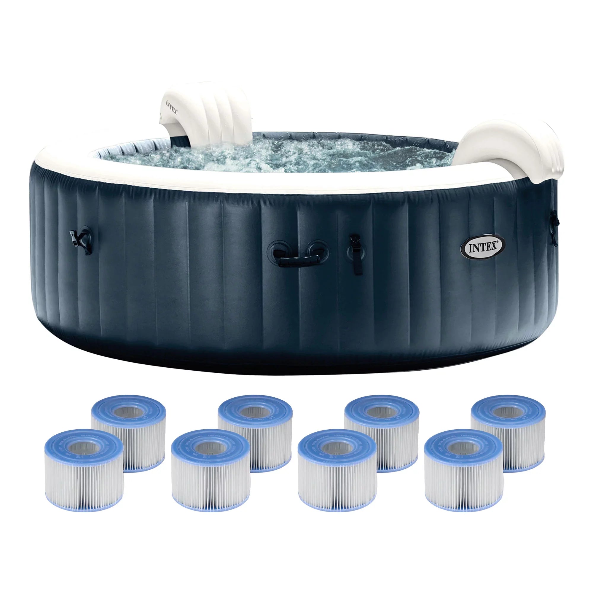 Intex PureSpa Plus Inflatable Bubble Jet Spa & Replacement Filters (6 Pack)
