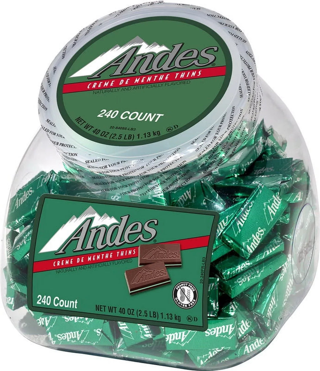 Creme De Menthe Chocolate Mint Thins, 240 Piece Tub | Bundle of 5 Each