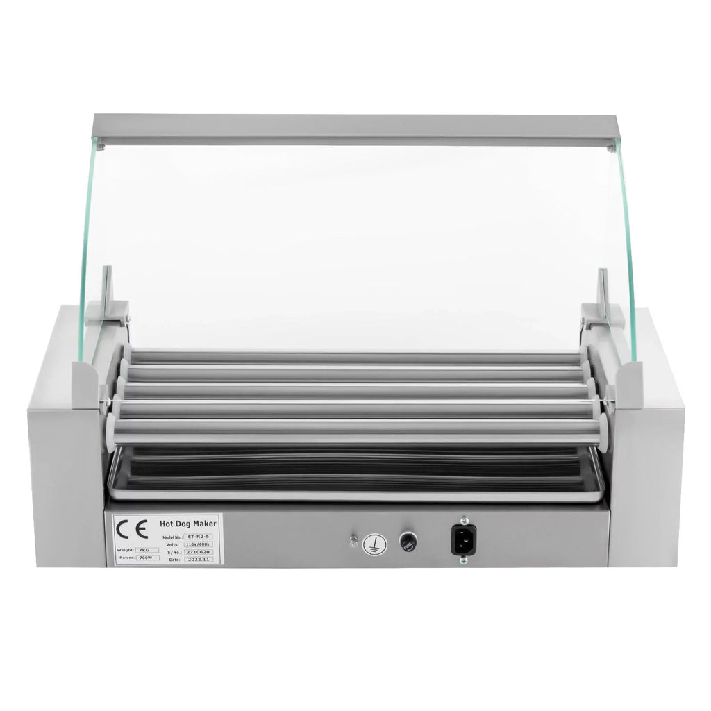 110V Sausage Grilling Machine Set 12-Hot Dog Holds 0-250℃ W/5 Stainless Rollers
