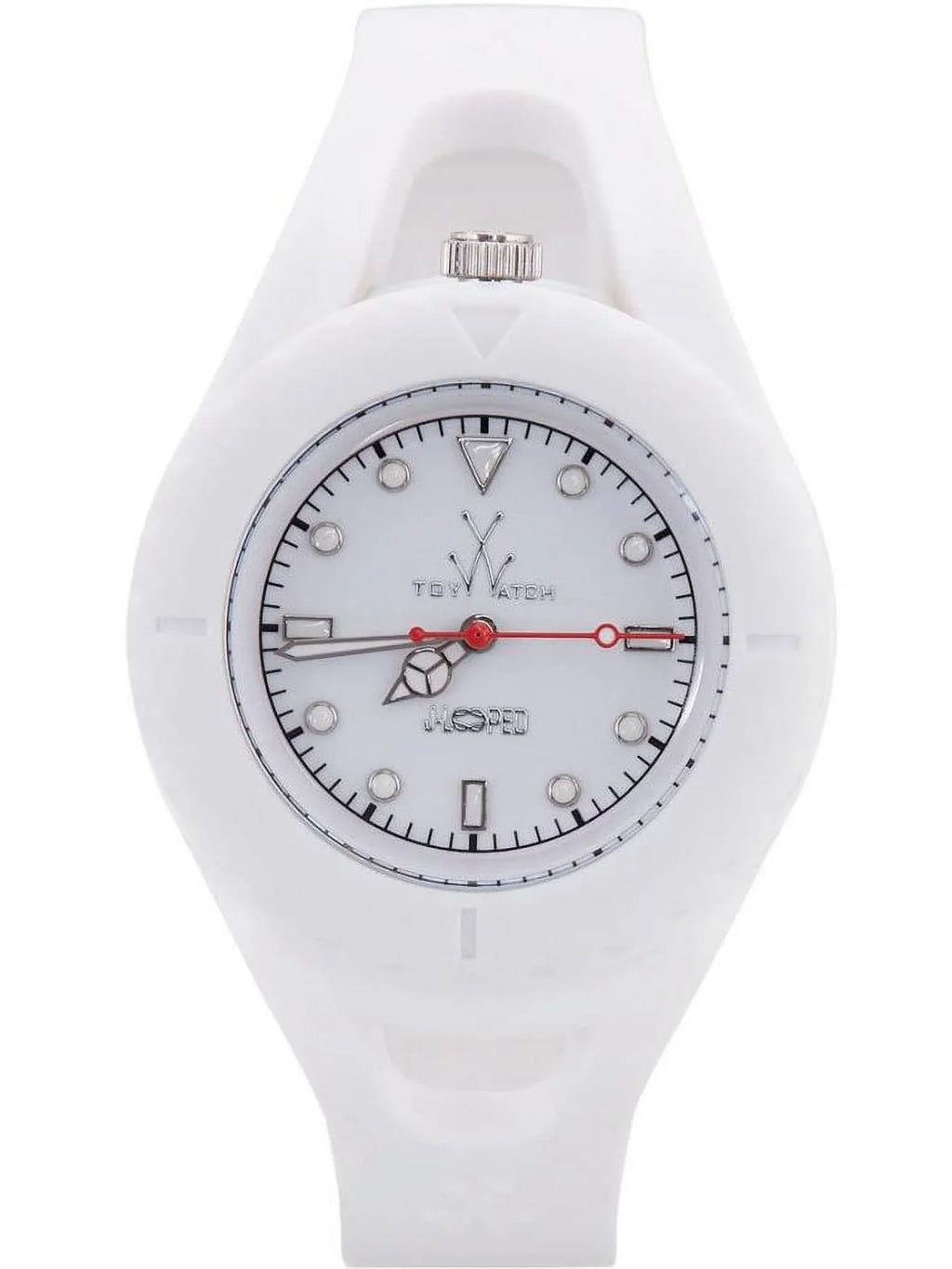 Women's 40mm White Silicone Band Steel Case Quartz Analog Watch JL01WH