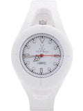 Women's 40mm White Silicone Band Steel Case Quartz Analog Watch JL01WH