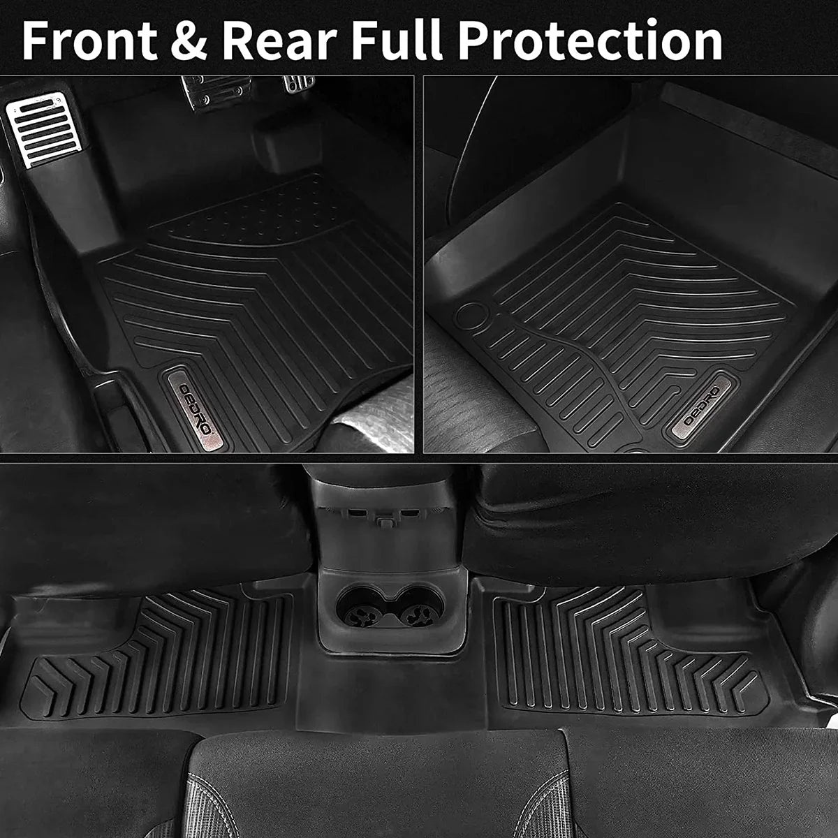 Ledkingdomus  Rubber Front & Rear for 2014 2015 2016 2017 2018 2019 Toyota Corolla Floor Mats Set All-Weather Protection