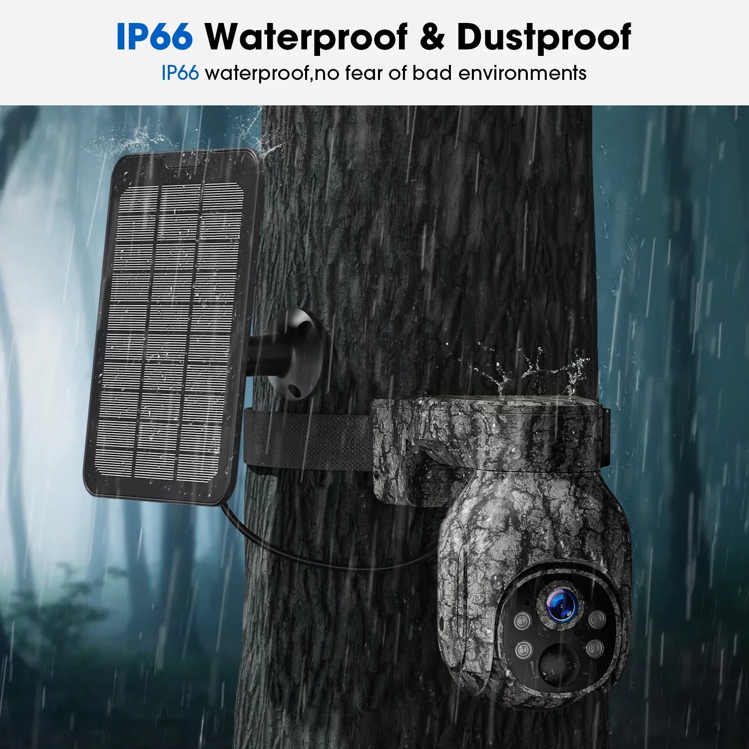 Cellular Trail Camera Wireless 4G , Solar Game Camera with 360°Pan 90°Tilt, 2K Night Vision, Live View, Waterproof, Cloud Storage,  Motion, No WiFi Hunting Security Cam with  & Card