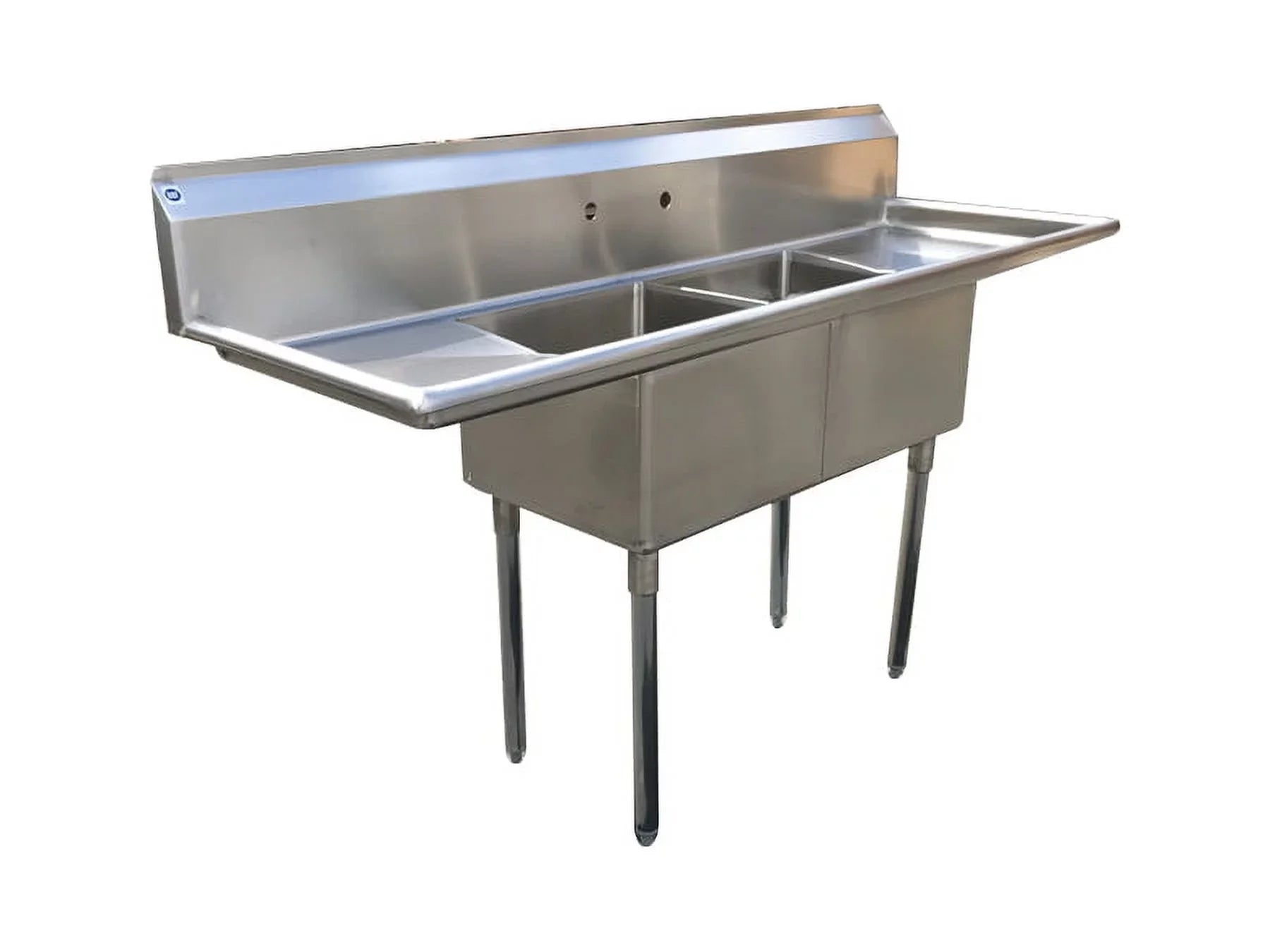 72" Stainless Steel Sink Two Compartment Commercial Kitchen Restaurant