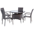 Northlight 5-Piece Venice Brown Woven Resin Wicker Outdoor Patio Dining Set
