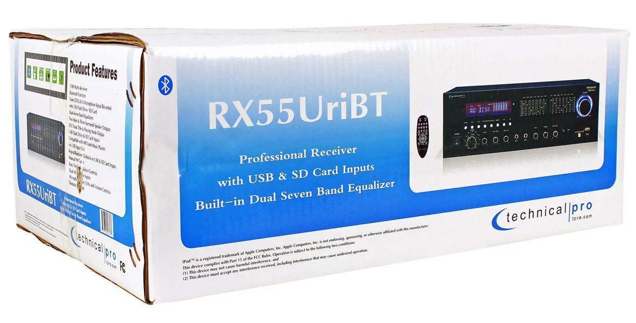 RX55URIBT Home Theater Bluetooth Receiver+4) 6.5" Black Ceiling Speakers