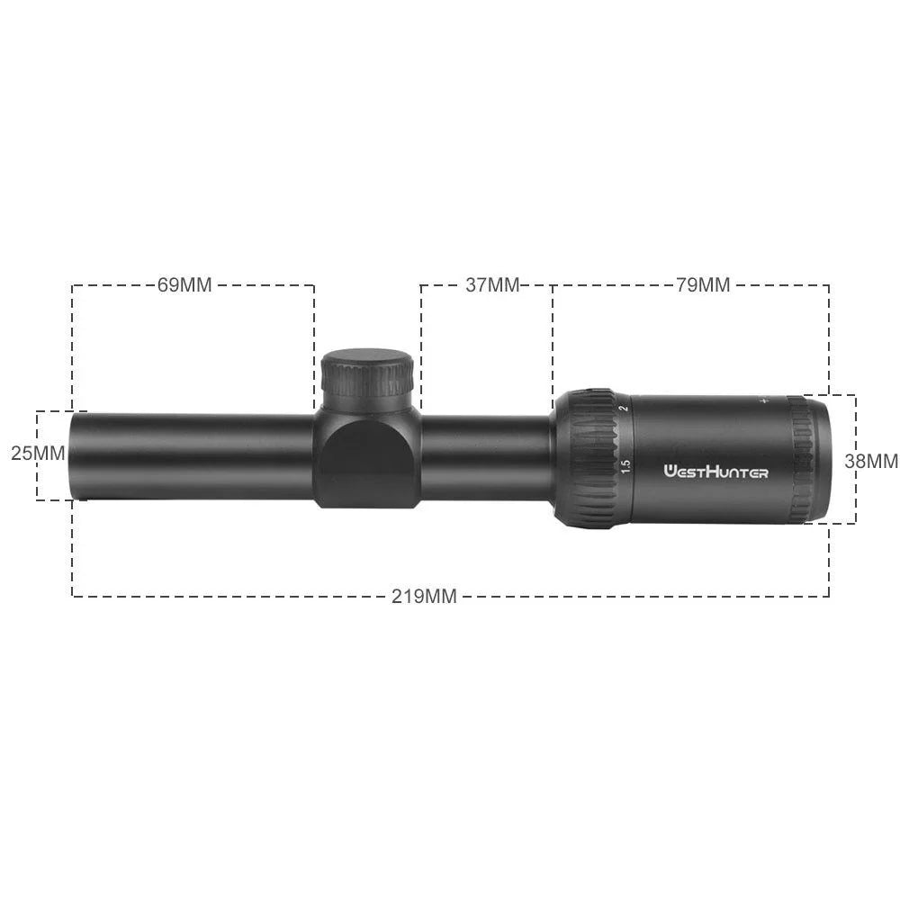 WestHunter -C 1.5-5X20  Scope Clear View Compact Hunting Sights,11mm Dovetail Rings