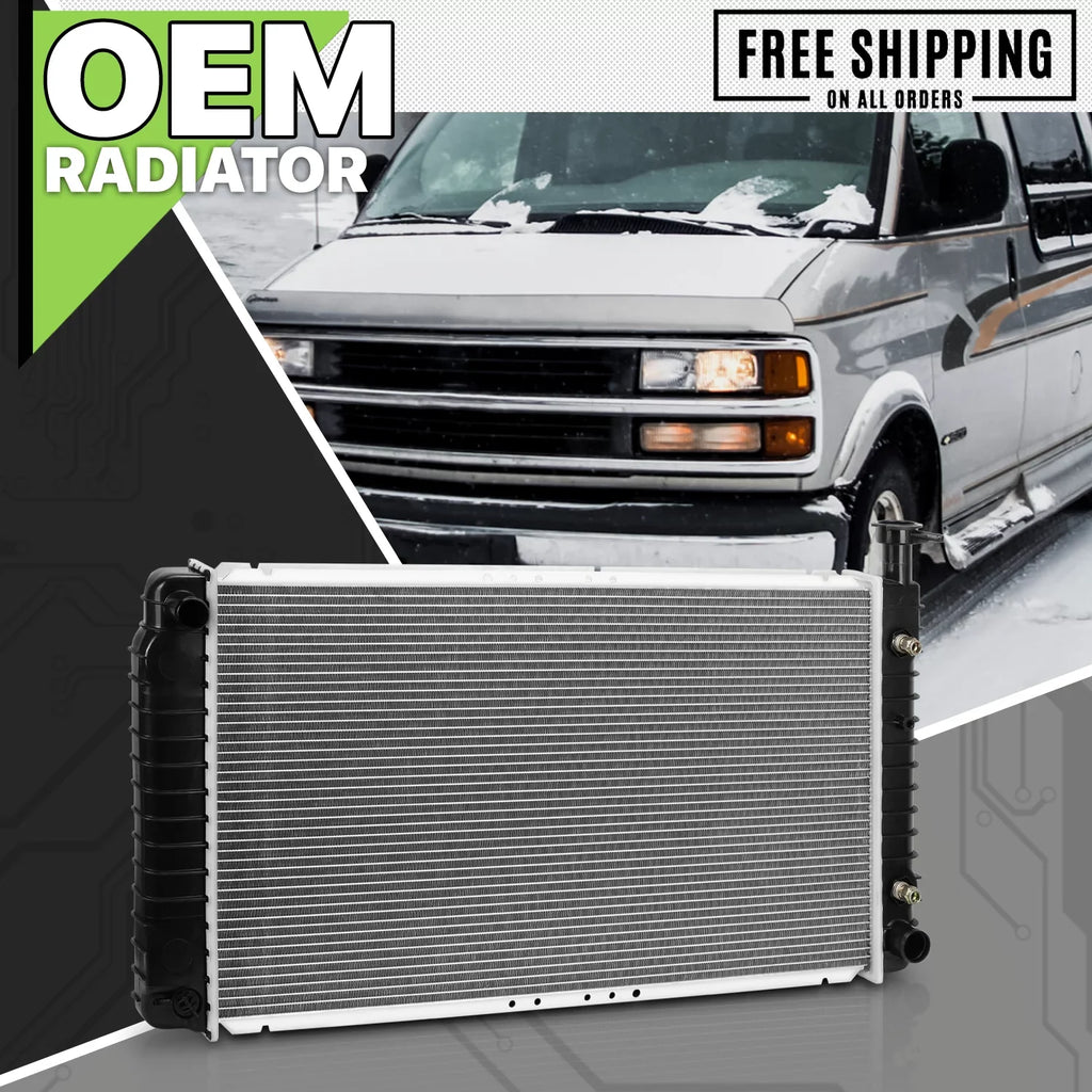 Magshion 2044 Aluminum Radiator  Replacement for Chevrolet Cargo Van (1997-1999), Savana 1500/2500 (1996-2002) 4.3L 5.0L 5.7L