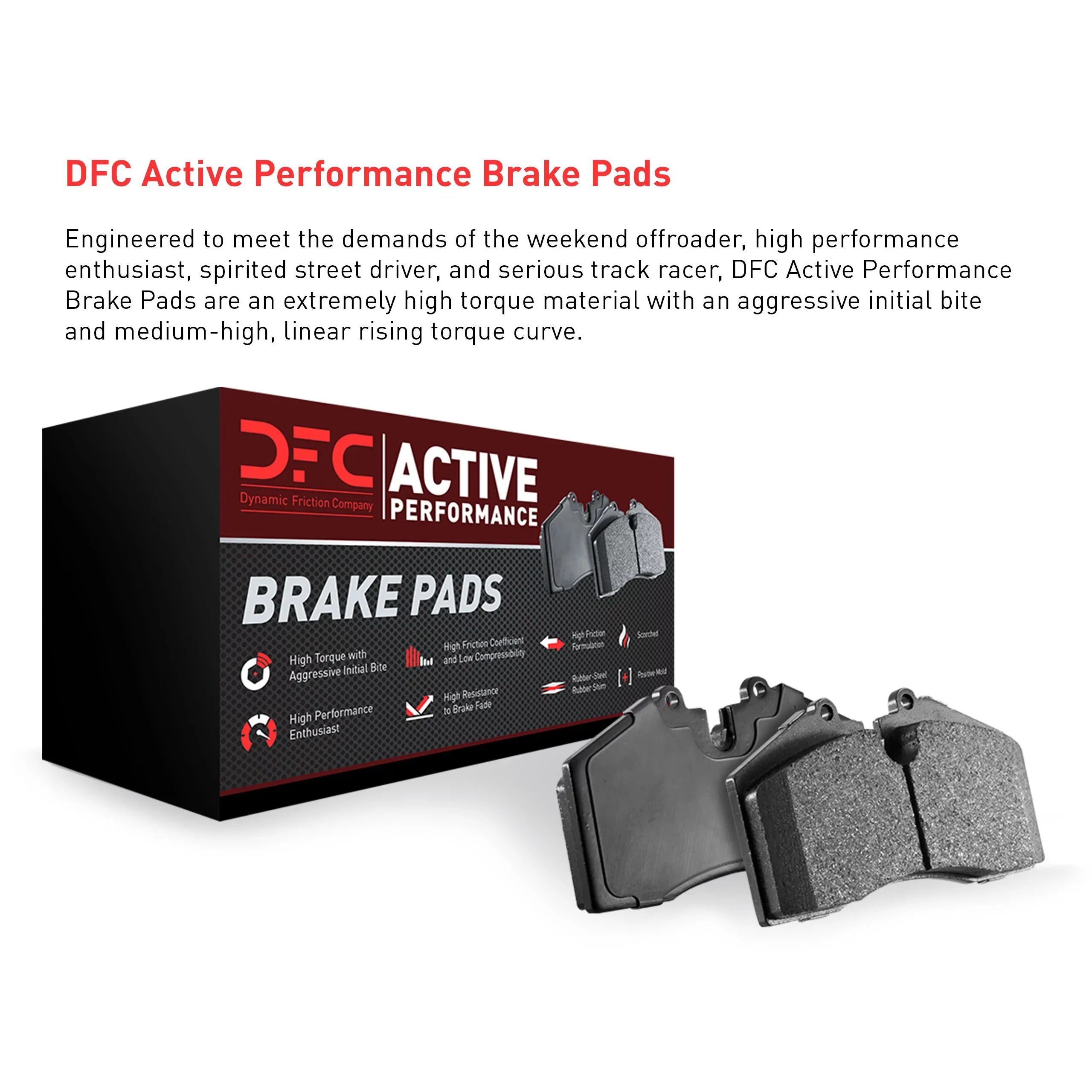 Dynamic Friction Company Active Performance Brake Pads - Low Metallic 1115-0609-00-Front or Rear Set For 1986-1991 Porsche 928, 1990-1991 Porsche 944, 1991-1998 Porsche 911