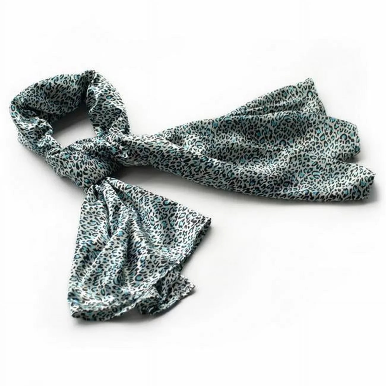 '-SCA01020-L Blancho Sky Blue Graceful Fashion Natural Leopard Pattern Silk Scarf/Wrap/ShawlLarge